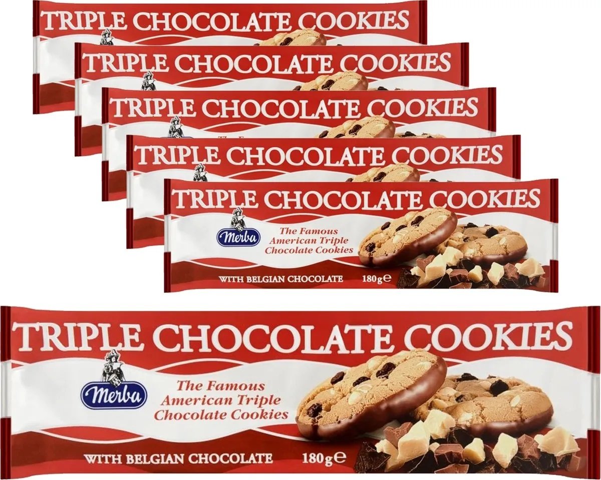 MERBA TRIPLE CHOCOLLATE COOKIES 180G-img