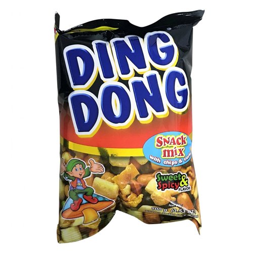 DING DONG SNACK MIX WITH CHIPS&curls sweet&spicy flavour 100g-img