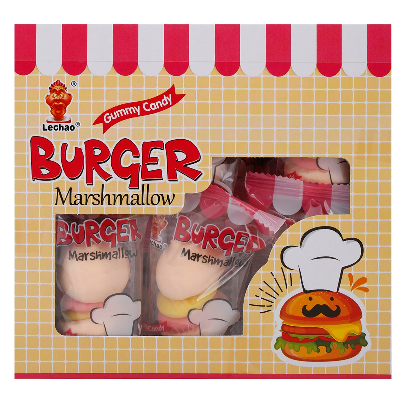 LACHAO GUMMY CANDY BURGER MARSHMALLOW 15G*24BAGS-img