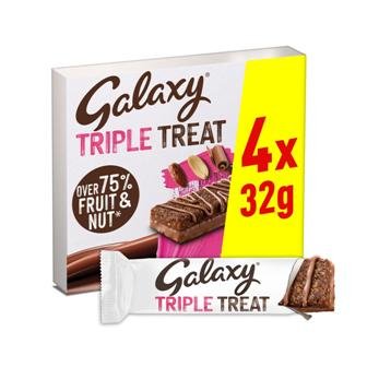 Galaxy Triple Treat Fruit & Nut Multipack Chocolate Bar Snack 4 x 32g-img