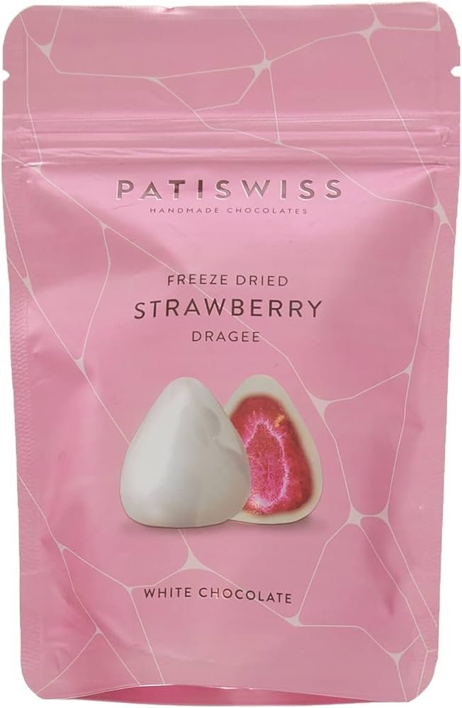 PATISWISS FREEZE DRIED STRAWBERRY DRAGEE white chocolate 80g-img