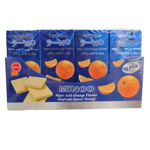 MINO WAFER WITH ORANGE FLAVOUR GAUFRETTE SAVEUR ORANGE 12PCS-img