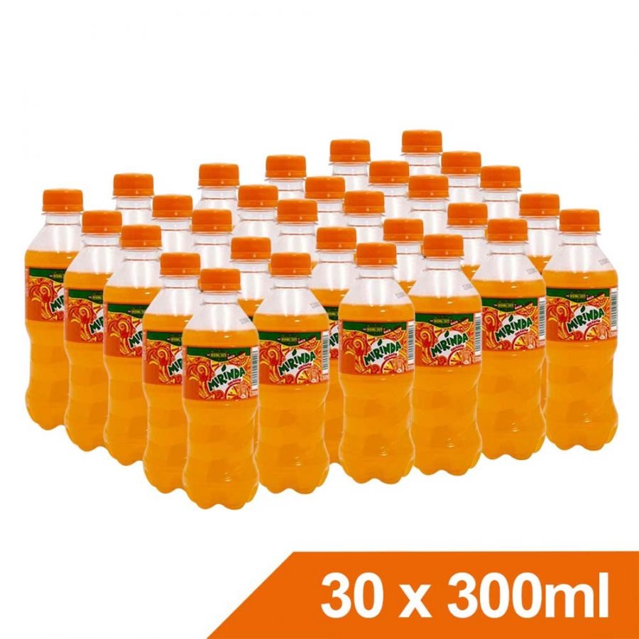 Mirinda Orange, Carbonated Soft Drink, Plastic Bottle 30 x 300 mL-img