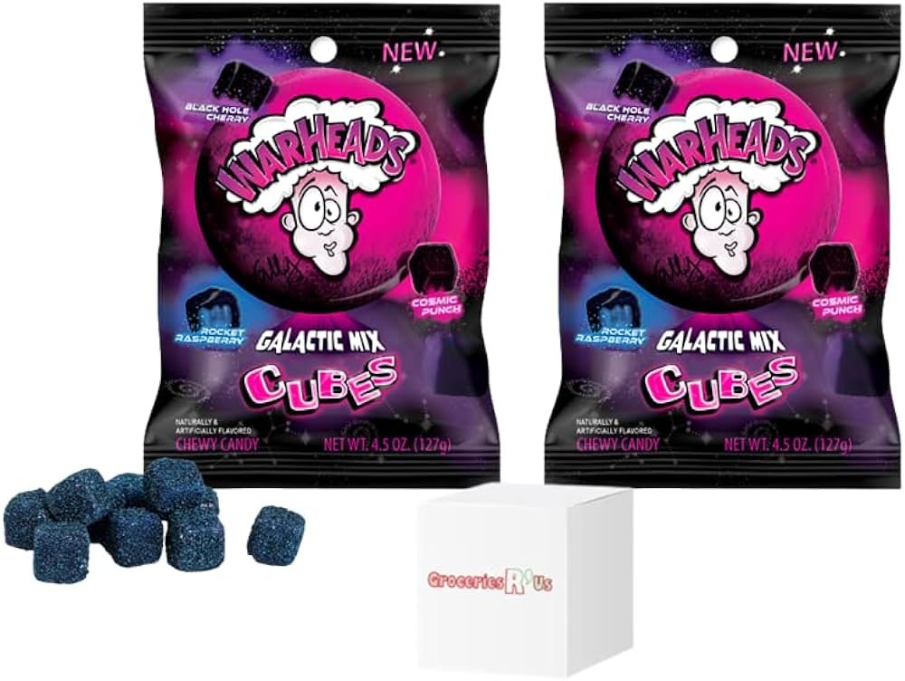 Warheads Galactic Mix Cubes Chewy Candy 127g-img